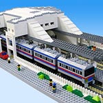 LEGO model, Funabashi-Keibajo Station ( Keisei Dentetsu Line ) 